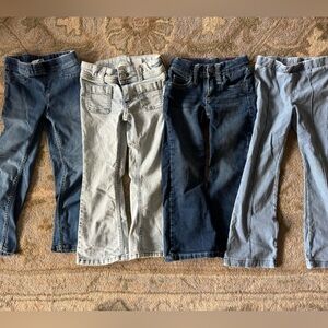 Bundle of girls jeans size 4-5 slim - Light and Dark Washes